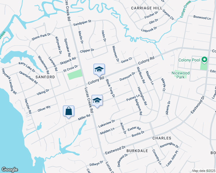 map of restaurants, bars, coffee shops, grocery stores, and more near 469 Dunmore Drive in Newport News