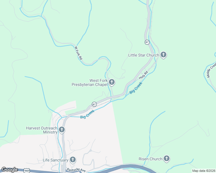 map of restaurants, bars, coffee shops, grocery stores, and more near 116 West Fork Road in Richlands
