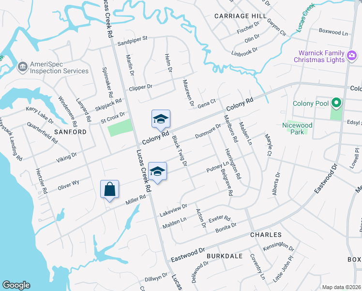 map of restaurants, bars, coffee shops, grocery stores, and more near 465 Dunmore Drive in Newport News