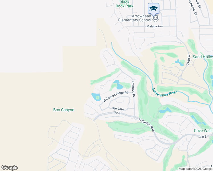 map of restaurants, bars, coffee shops, grocery stores, and more near 221 Emeraud Drive in St. George