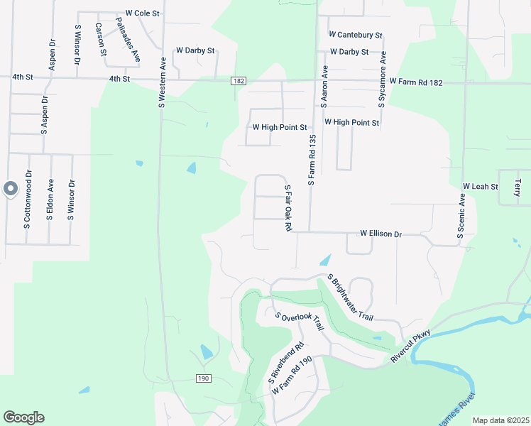 map of restaurants, bars, coffee shops, grocery stores, and more near 3150-3216 West Ellison Drive in Springfield