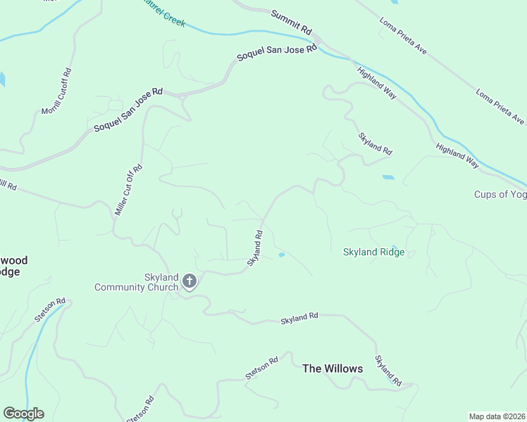 map of restaurants, bars, coffee shops, grocery stores, and more near 24905 Skyland Road in Los Gatos