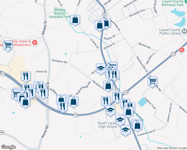 map of restaurants, bars, coffee shops, grocery stores, and more near 1660 Hampton Road in London