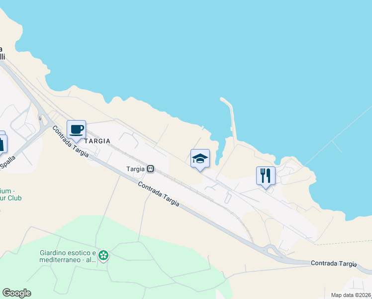 map of restaurants, bars, coffee shops, grocery stores, and more near 9 Via Stentinello in Siracusa