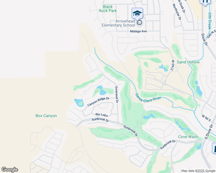 map of restaurants, bars, coffee shops, grocery stores, and more near 188 Emeraud Drive in St. George
