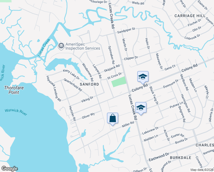 map of restaurants, bars, coffee shops, grocery stores, and more near 419 Saint Tropez Drive in Newport News