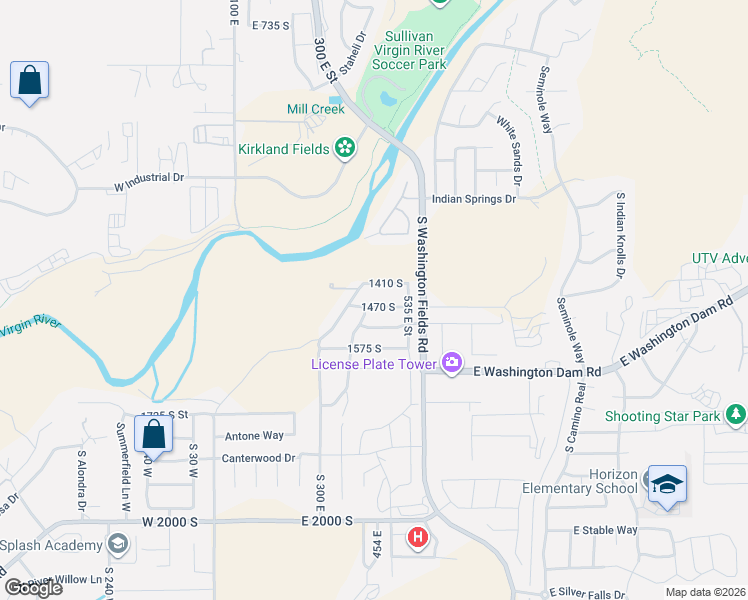 map of restaurants, bars, coffee shops, grocery stores, and more near 445 1470 South in Washington