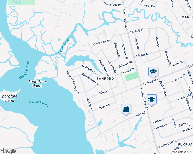 map of restaurants, bars, coffee shops, grocery stores, and more near 513 Kerry Lake Drive in Newport News