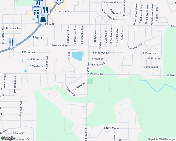 map of restaurants, bars, coffee shops, grocery stores, and more near 547 South Lynn Avenue in Republic