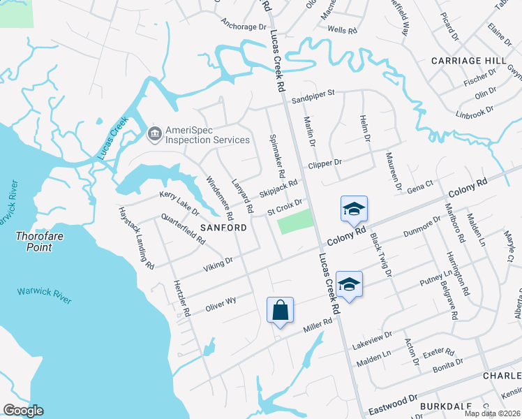 map of restaurants, bars, coffee shops, grocery stores, and more near 419 Saint Tropez Drive in Newport News