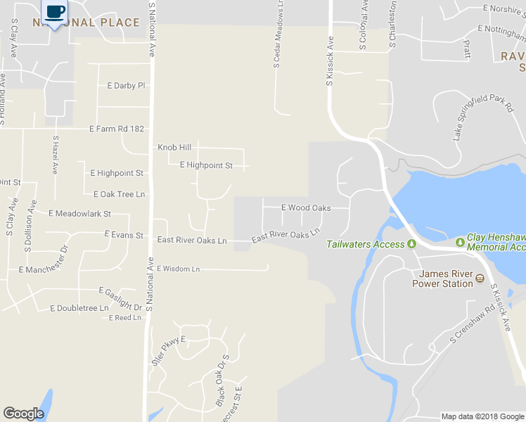 map of restaurants, bars, coffee shops, grocery stores, and more near 5638 South Fremont Avenue in Springfield