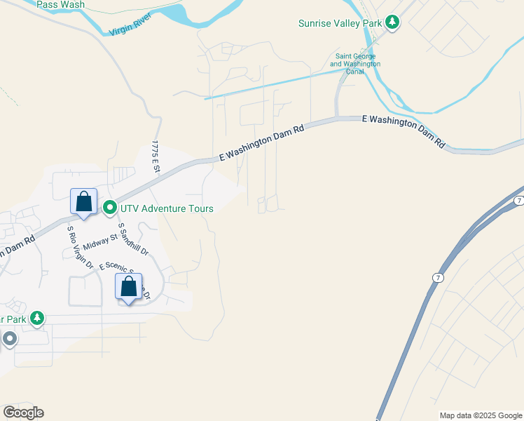 map of restaurants, bars, coffee shops, grocery stores, and more near 2140 East Washington Dam Road in Washington