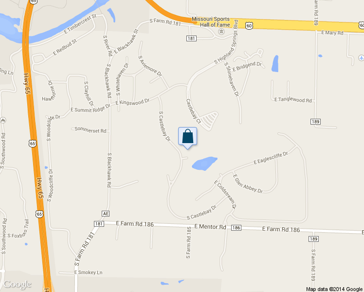 map of restaurants, bars, coffee shops, grocery stores, and more near 5544 South Castlebay Drive in Springfield