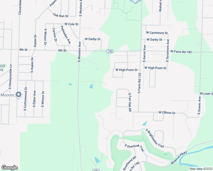 map of restaurants, bars, coffee shops, grocery stores, and more near 3300 West Fawn Valley Lane in Greene County