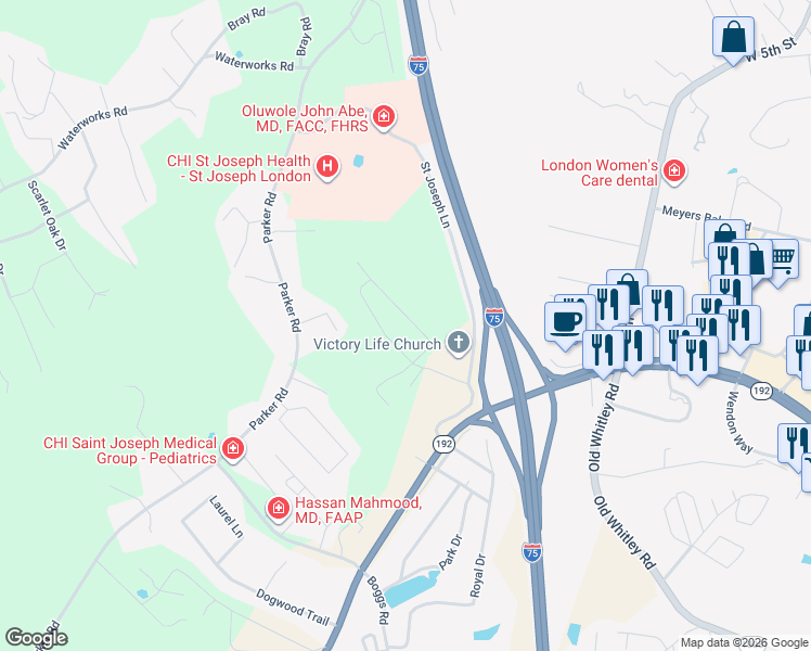 map of restaurants, bars, coffee shops, grocery stores, and more near 127 Perry Lane in London