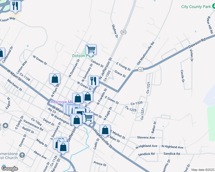 map of restaurants, bars, coffee shops, grocery stores, and more near McGoodwin Avenue in Princeton