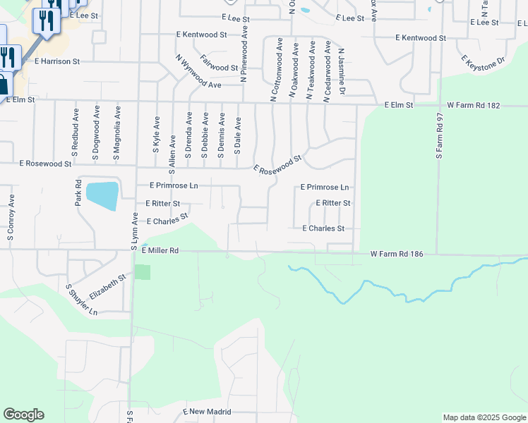 map of restaurants, bars, coffee shops, grocery stores, and more near 1760 Timber Lane in Republic