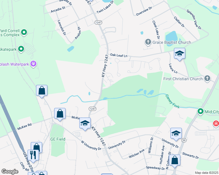 map of restaurants, bars, coffee shops, grocery stores, and more near 1654 Kentucky 1247 in Somerset