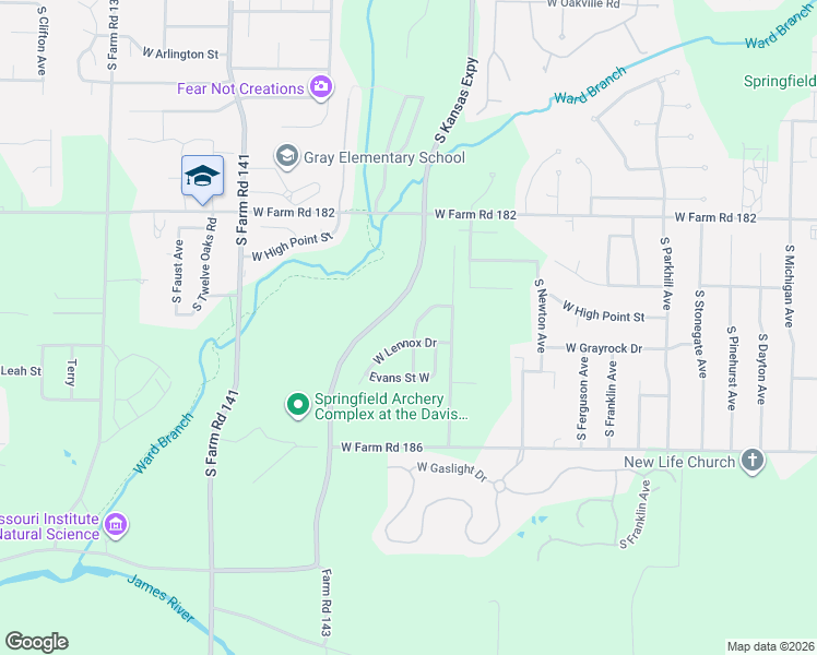 map of restaurants, bars, coffee shops, grocery stores, and more near 5626-5662 Lexington Avenue South in Springfield