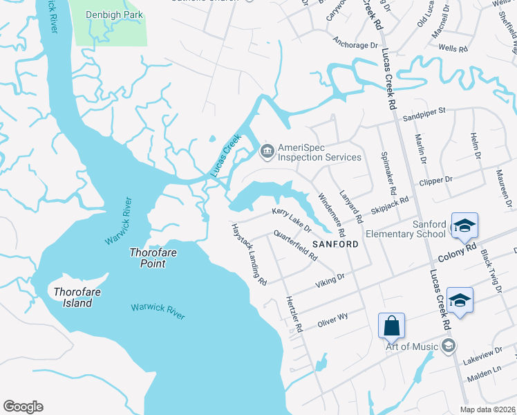 map of restaurants, bars, coffee shops, grocery stores, and more near 534 Kerry Lake Drive in Newport News