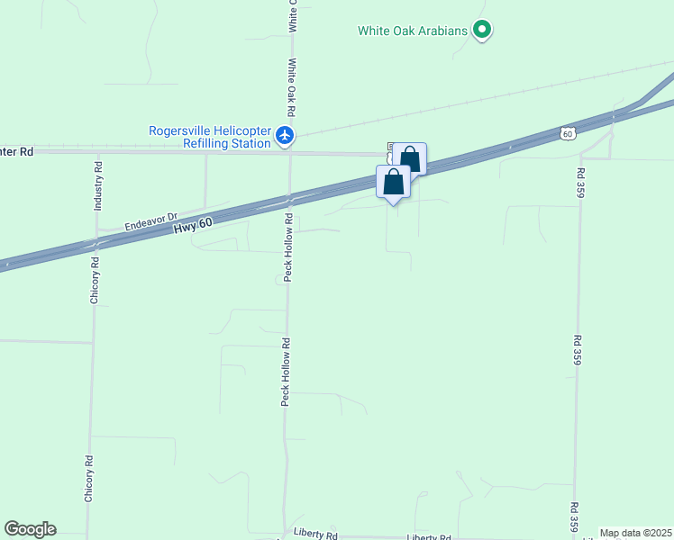 map of restaurants, bars, coffee shops, grocery stores, and more near 1/4 Mi S Of White Oak Rest in Rogersville