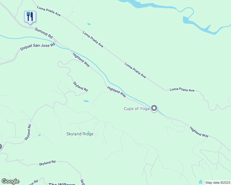 map of restaurants, bars, coffee shops, grocery stores, and more near 100 Burrell Court in Los Gatos