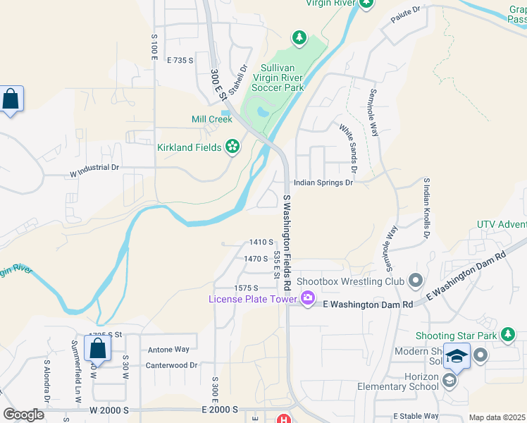 map of restaurants, bars, coffee shops, grocery stores, and more near 1160 South Washington Fields Road in Washington