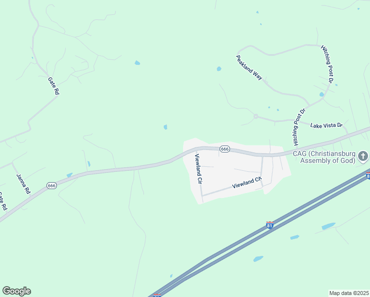 map of restaurants, bars, coffee shops, grocery stores, and more near 2420 Mud Pike in Christiansburg