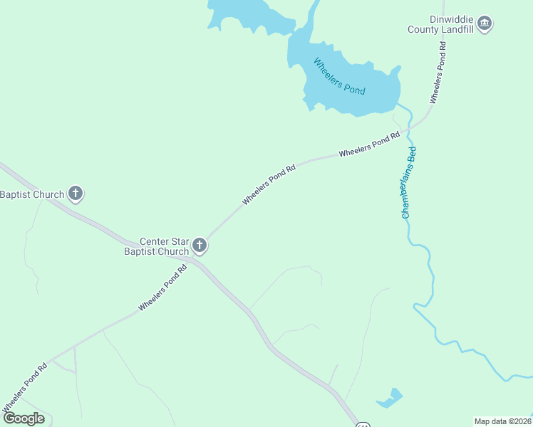 map of restaurants, bars, coffee shops, grocery stores, and more near 11437 Wheelers Pond Road in Dinwiddie