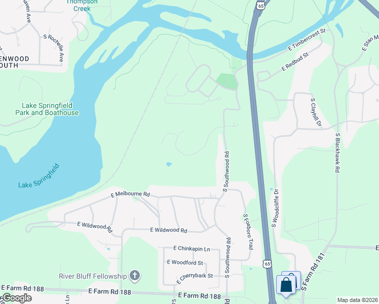 map of restaurants, bars, coffee shops, grocery stores, and more near 2875 East Kemmling Lane in Springfield