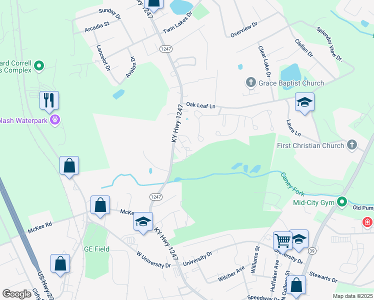 map of restaurants, bars, coffee shops, grocery stores, and more near 1654 Kentucky 1247 in Somerset
