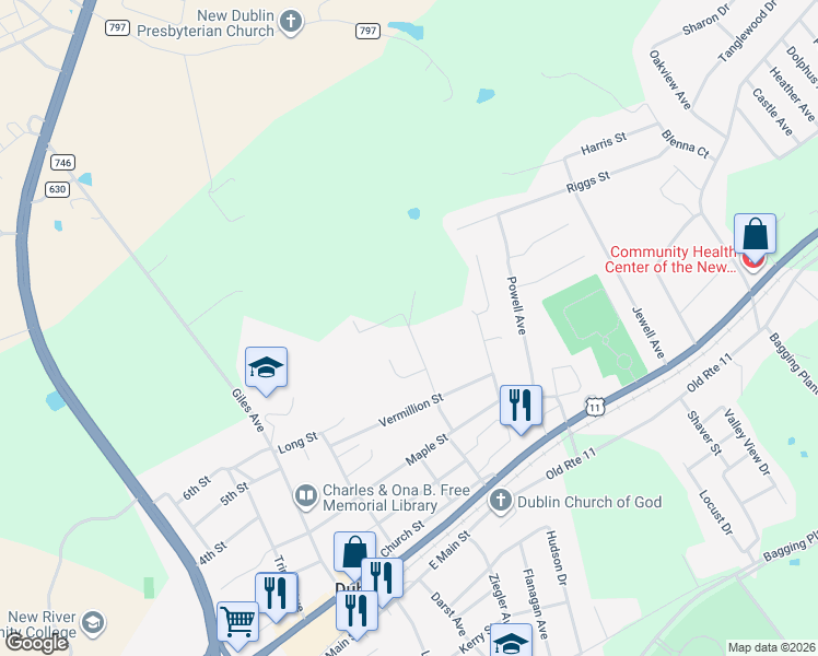 map of restaurants, bars, coffee shops, grocery stores, and more near 5874 Hanks Avenue in Dublin