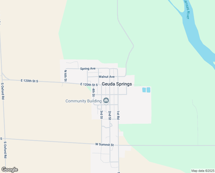 map of restaurants, bars, coffee shops, grocery stores, and more near 101-107 2nd Street in Geuda Springs