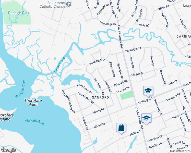 map of restaurants, bars, coffee shops, grocery stores, and more near 104 Binnacle Drive in Newport News