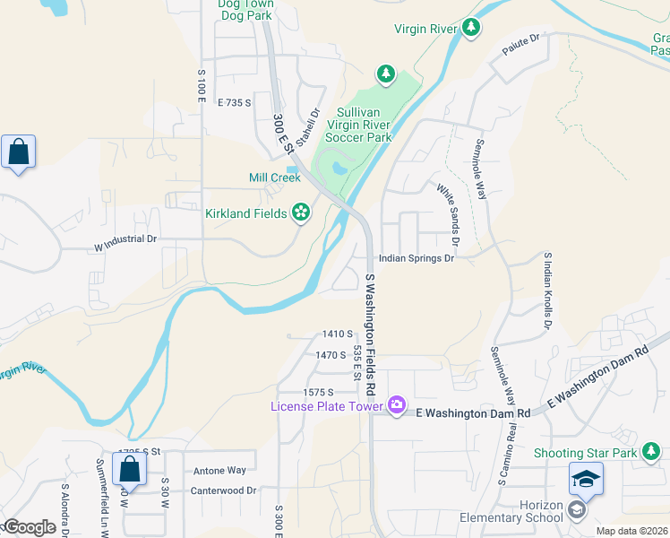 map of restaurants, bars, coffee shops, grocery stores, and more near 13 N River Rd in Washington