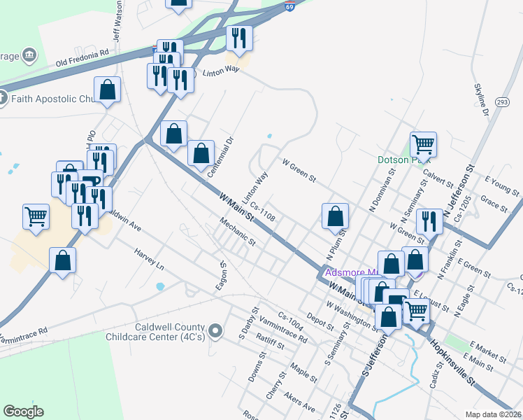 map of restaurants, bars, coffee shops, grocery stores, and more near Cs-1108 in Princeton