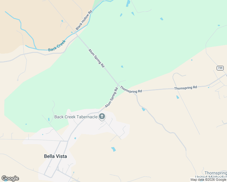 map of restaurants, bars, coffee shops, grocery stores, and more near Thornspring Road in Pulaski