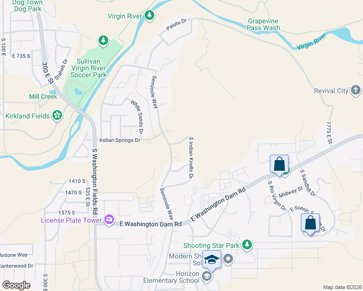 map of restaurants, bars, coffee shops, grocery stores, and more near 998 East Tomahawk Drive in Washington