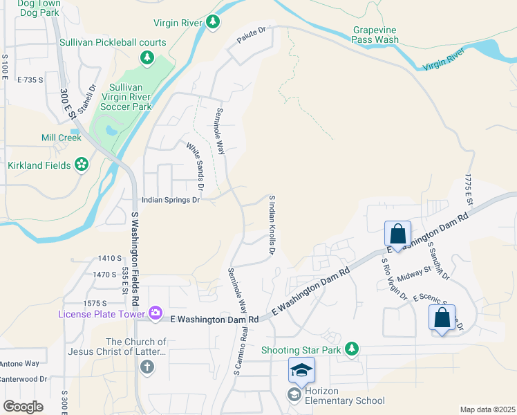 map of restaurants, bars, coffee shops, grocery stores, and more near 972 East Tomahawk Drive in Washington