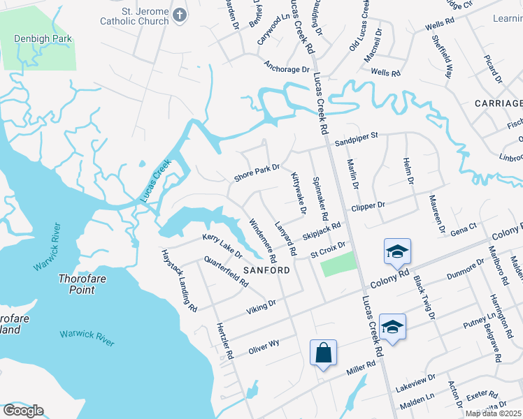 map of restaurants, bars, coffee shops, grocery stores, and more near 104 Binnacle Drive in Newport News