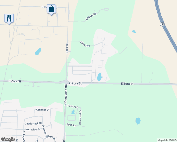map of restaurants, bars, coffee shops, grocery stores, and more near 4456 Country Lane in Joplin