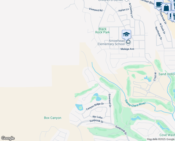 map of restaurants, bars, coffee shops, grocery stores, and more near 363 Lost Creek Drive West in St. George
