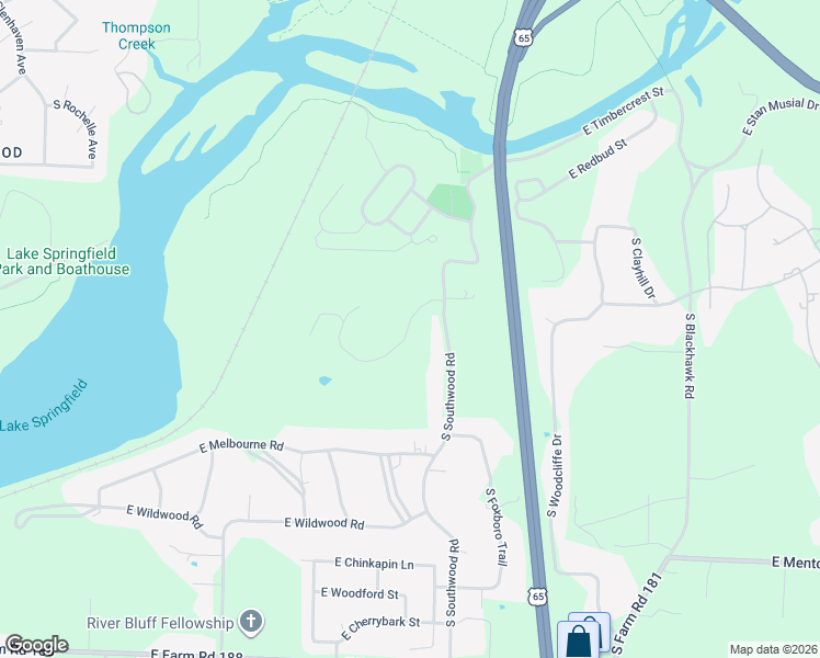 map of restaurants, bars, coffee shops, grocery stores, and more near 5409 North Shadywood Drive in Ozark