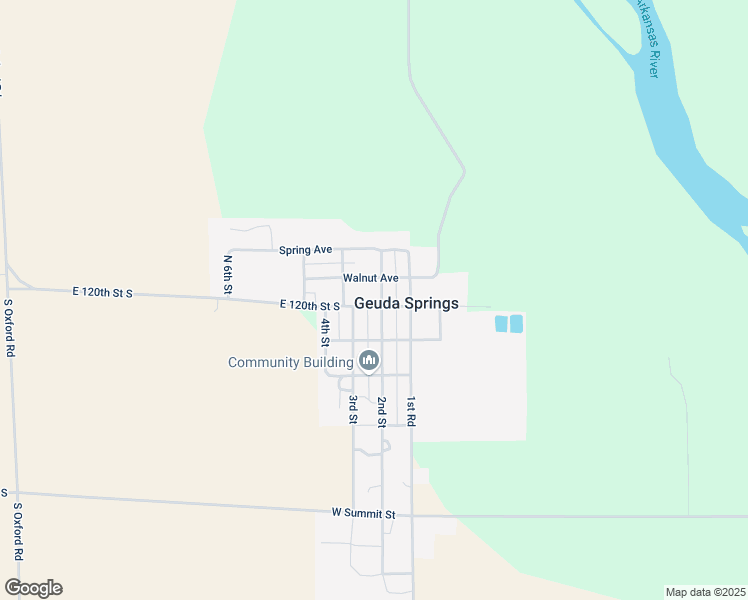 map of restaurants, bars, coffee shops, grocery stores, and more near 101 2nd Street in Geuda Springs