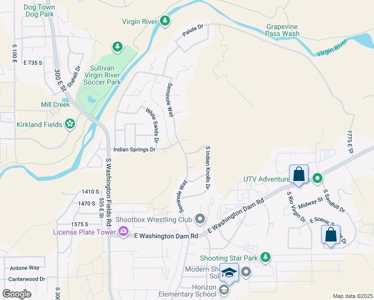 map of restaurants, bars, coffee shops, grocery stores, and more near East Tomahawk Drive in Washington