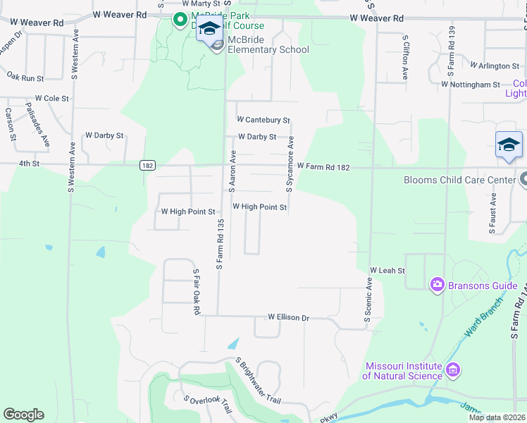 map of restaurants, bars, coffee shops, grocery stores, and more near 2990 West Highpoint Street in Springfield