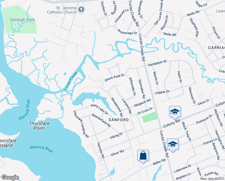 map of restaurants, bars, coffee shops, grocery stores, and more near 104 Binnacle Drive in Newport News