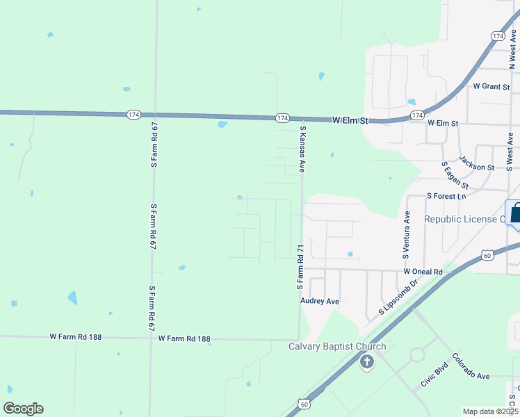 map of restaurants, bars, coffee shops, grocery stores, and more near 1187 West Lois Lane in Republic