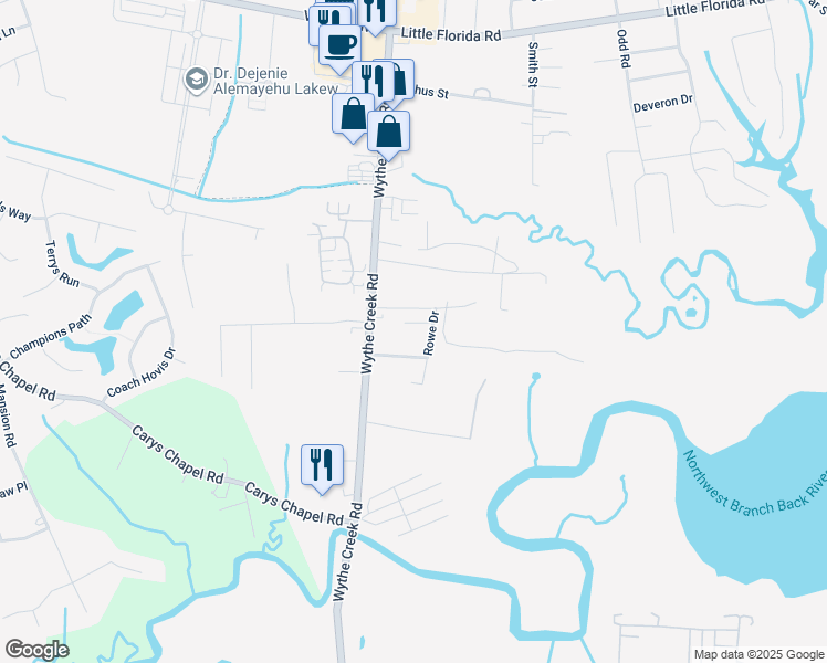 map of restaurants, bars, coffee shops, grocery stores, and more near 3 Crosby Circle in Poquoson