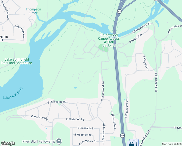 map of restaurants, bars, coffee shops, grocery stores, and more near 5409 North Shadywood Drive in Ozark